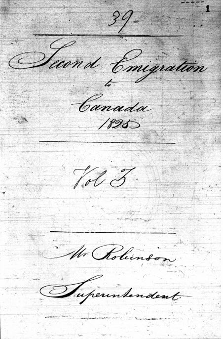 CO 384/13 Second Emigration to Canada 1825 Original cover page